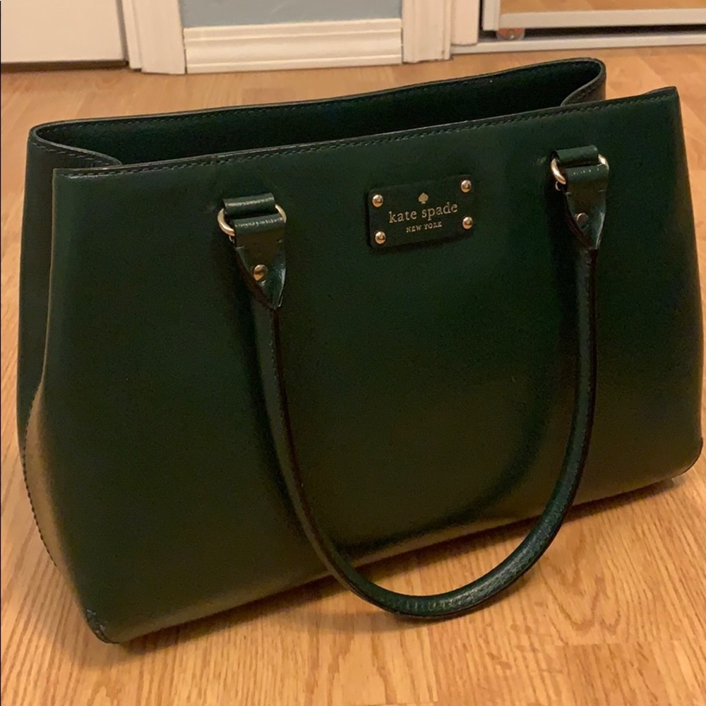 Sturdy dark green leather Kate Spade purse